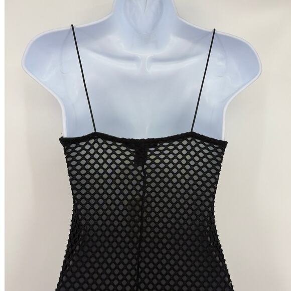 Y2K Sheer Mesh Fishnet Maxi Dress Small NWT Festival Indie Bodycon Forever 21 - Picture 8 of 11